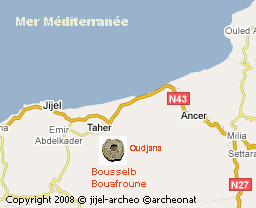Carte r�gion Jijel Copyright 2008 � jijel-archeo & archeonat